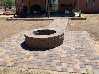 Flagstone path with compacted base