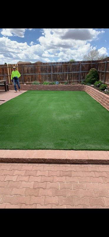 Fresh synthetic turf installation
